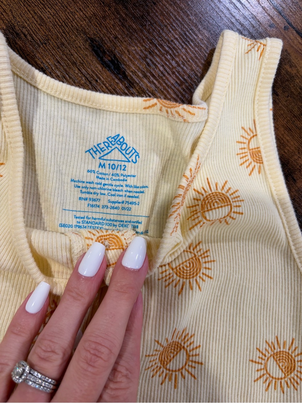 Thereabouts Sun Print Ribbed Tank Top - Yellow - Picture 3 of 4